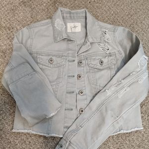 Sage green denim jacket
